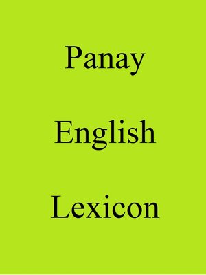 cover image of Panay English Lexicon
